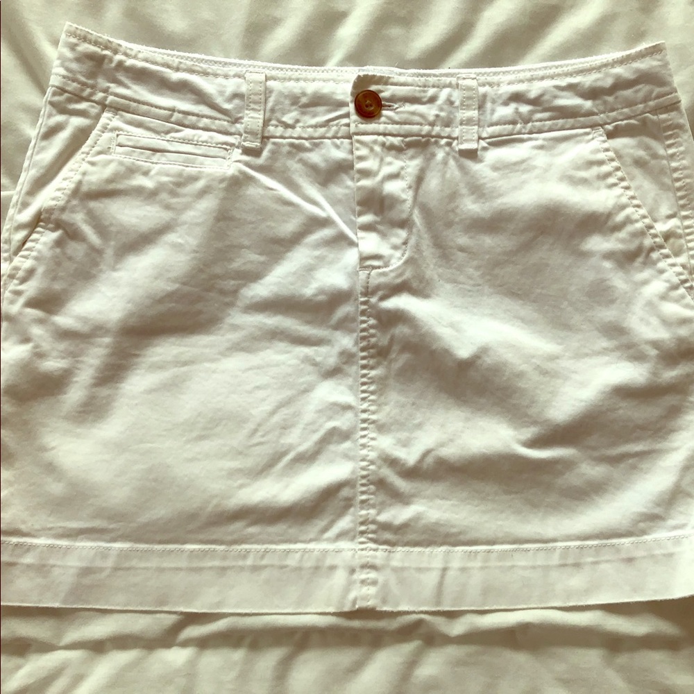 White mini skirt